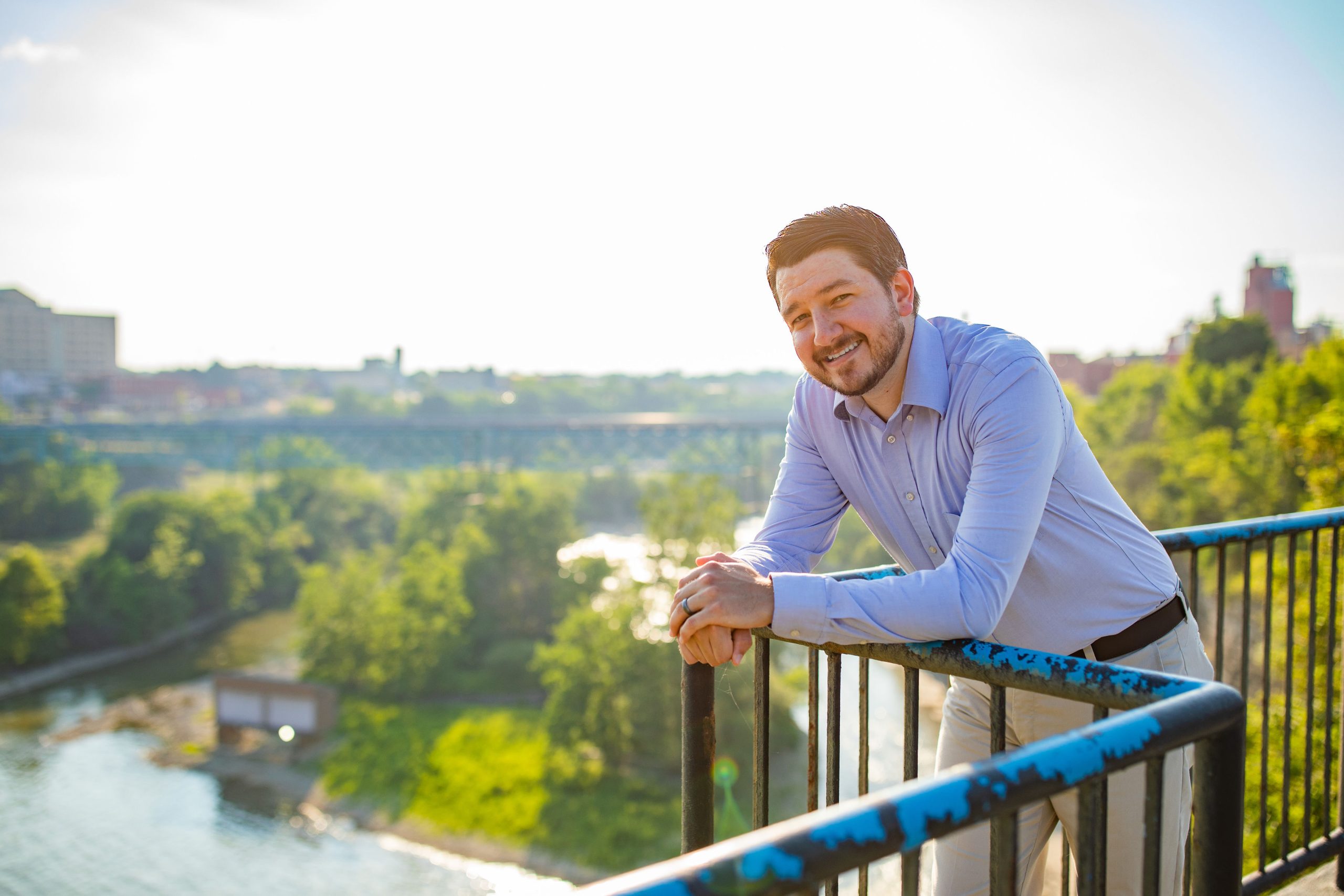 Photo of Kevin Wilson over Genesee River by High Falls